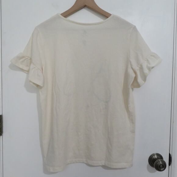 Disney Womens Sz L Off White Show Your Minnie Style Minnie Mouse Cream Tee - Picture 2 of 6